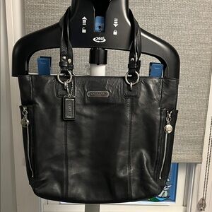 Coach Black Leather Tote Bag